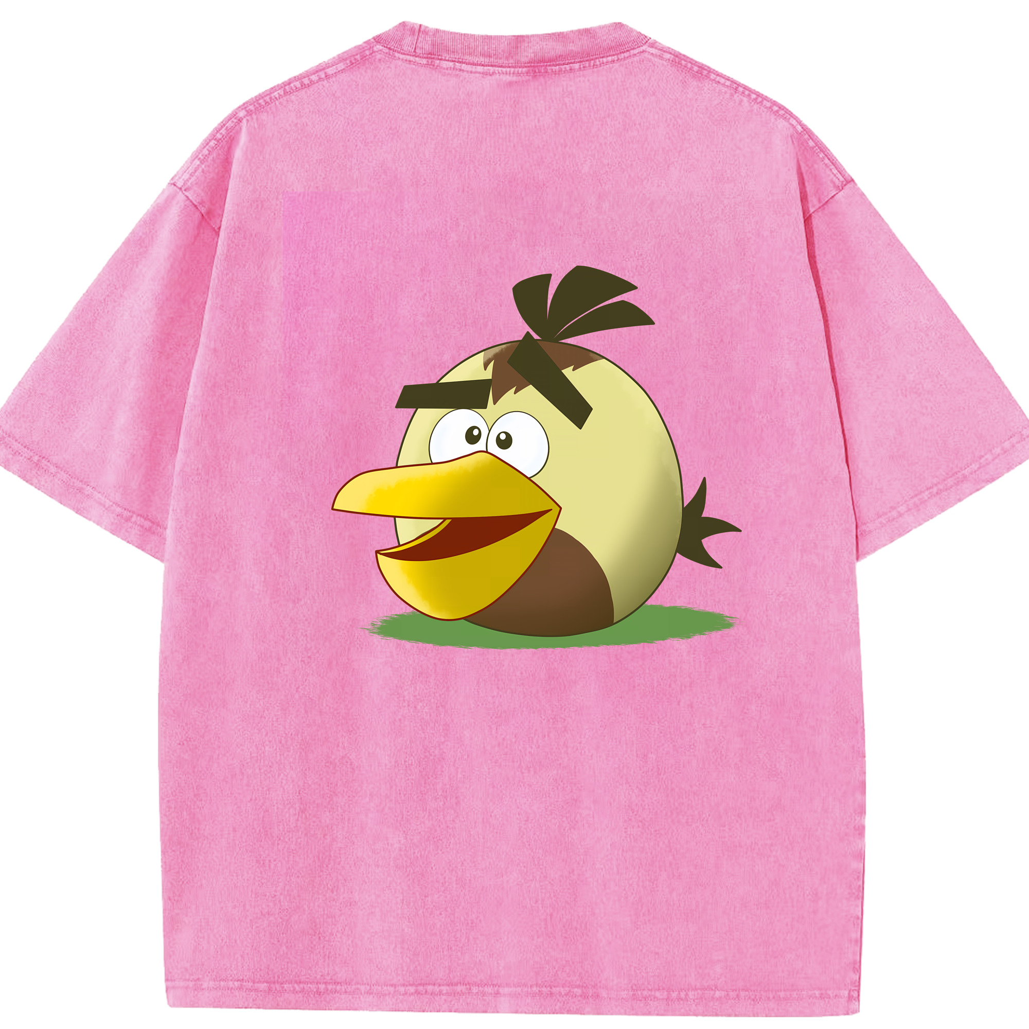 （画像用） Angry Birds アングリーバード 綿100% ヴィンテージ風 半袖Tシャツ（背面プリント）